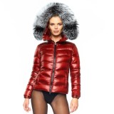 Silverfox Finnraccoon warm We Love Furs Puffer Jacket with Fur Hood „IceRed“ black XXLFur