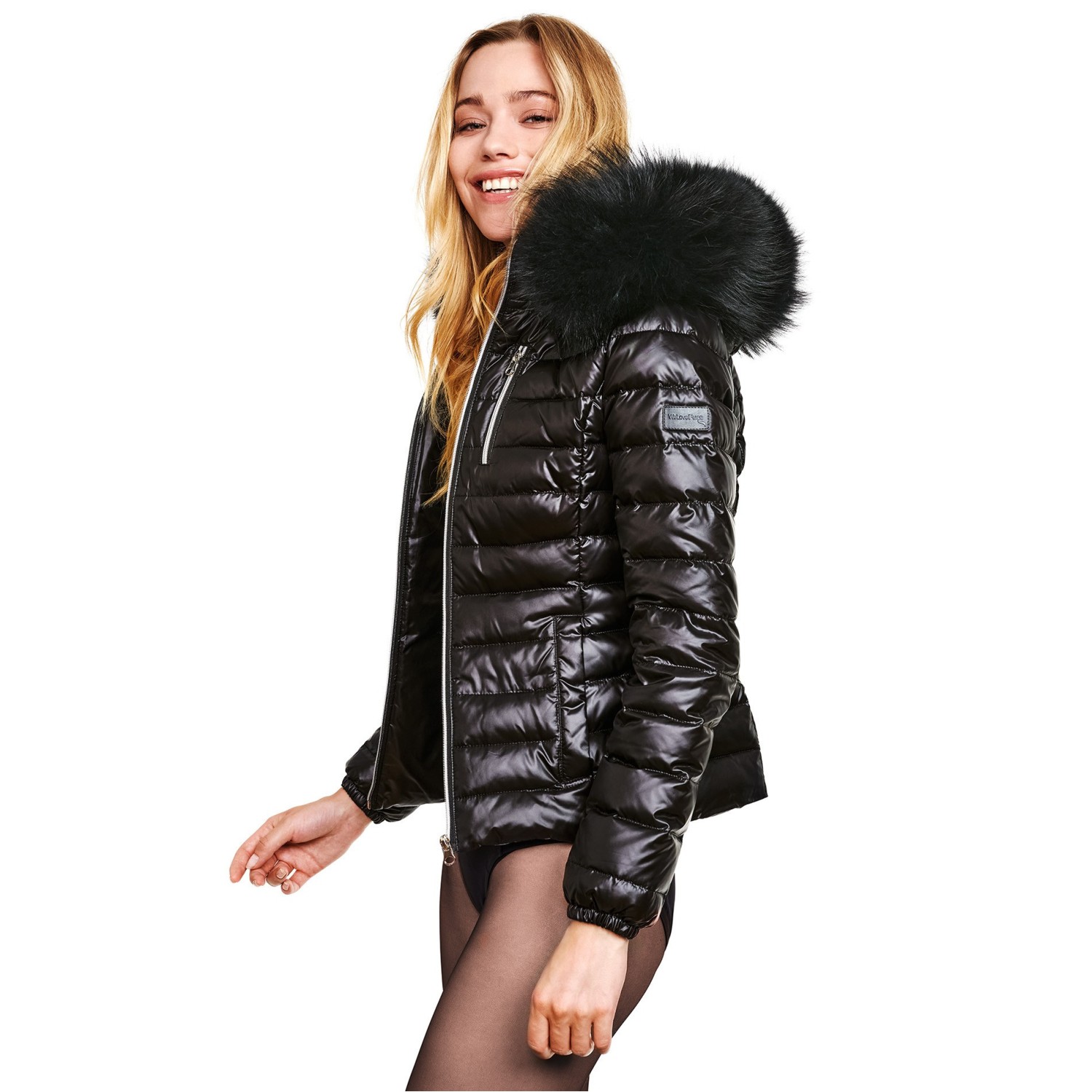 FLCH+YIGE Mens Front-Zip Faux-Fur Collar Warm Quilted Slim Fashion Down Jacket Coat
