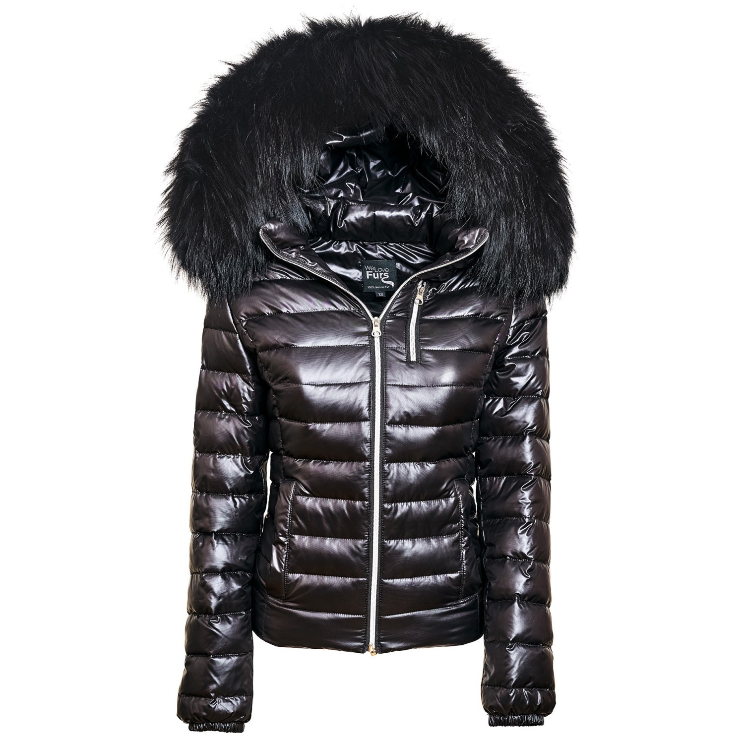 Down Jacket with Fur Hood "Majestic Black"