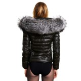 Silverfox Ladies Down Jacket with Fur Hood "Majestic Black"