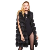 Fur Coat „Vogue“ extralong, Vest, cosy, Real Fur, black, welovefurs