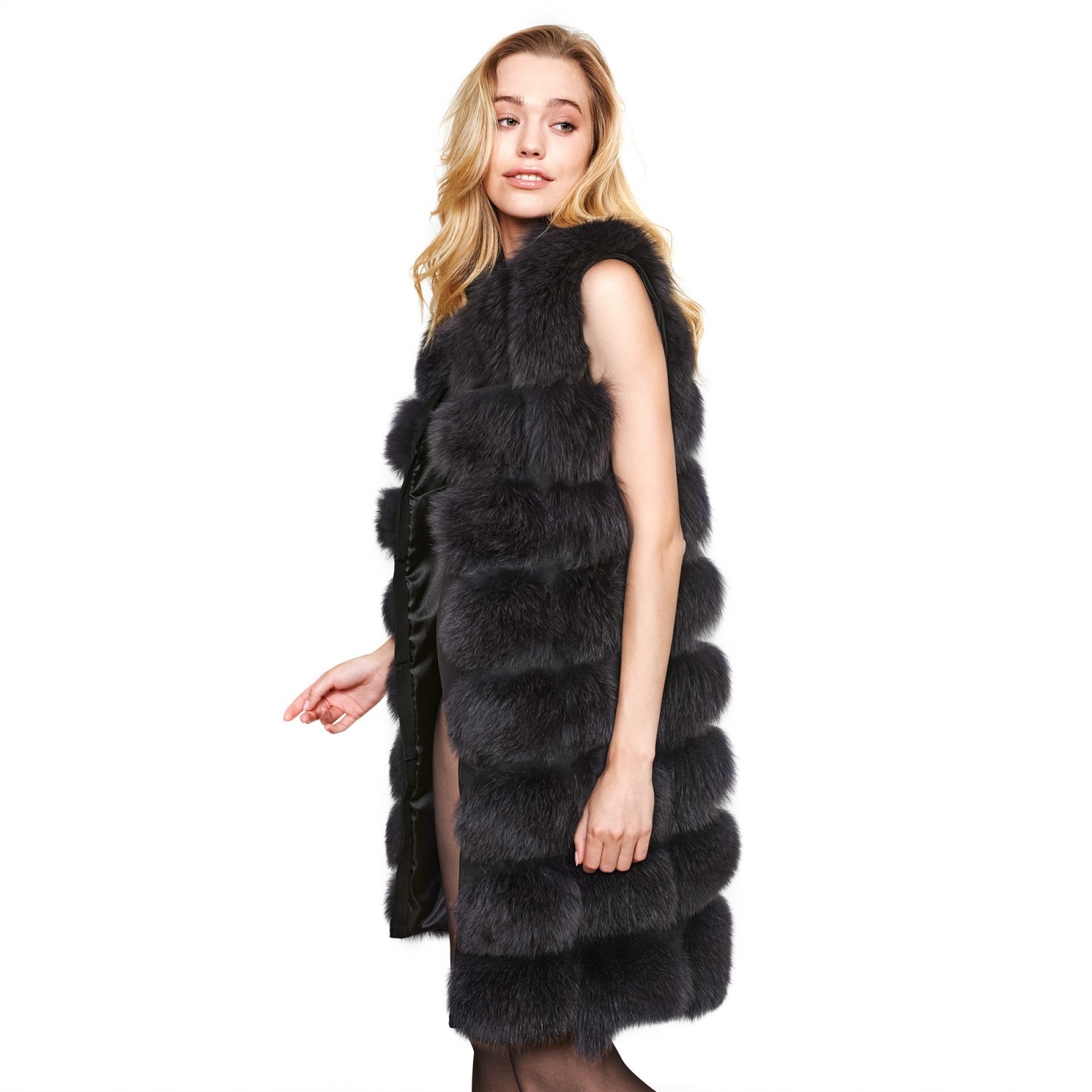 Fur Coat „Vogue“ extralong, Ladiesvest, Furvest, Furjacket, Cardigan