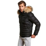 Winter warm Men’s Down Jacket with Realfur "CORPORAL"