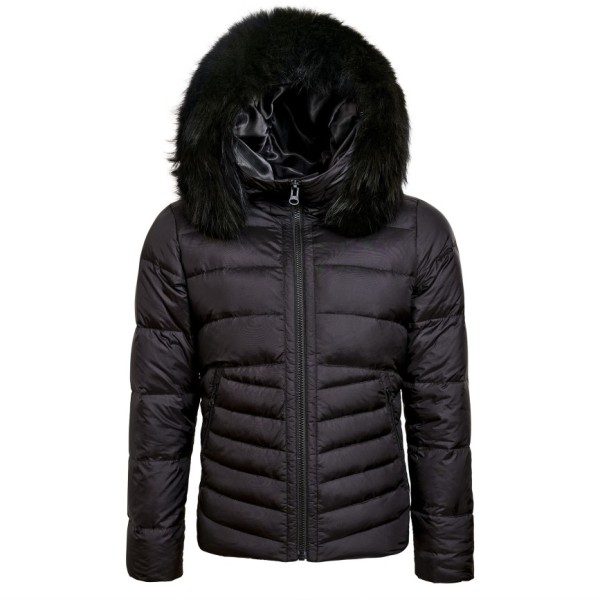 black Winter warm Men’s Down Jacket with Fur 