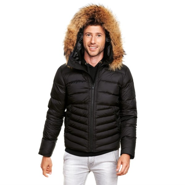 Fur Collar black Winter warm Men’s Down Jacket with Fur 