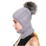 We Love Furs fur bobble hat with face cover Corona