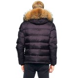 Mens Winter Jacket Furhood Realfur Downjacket black