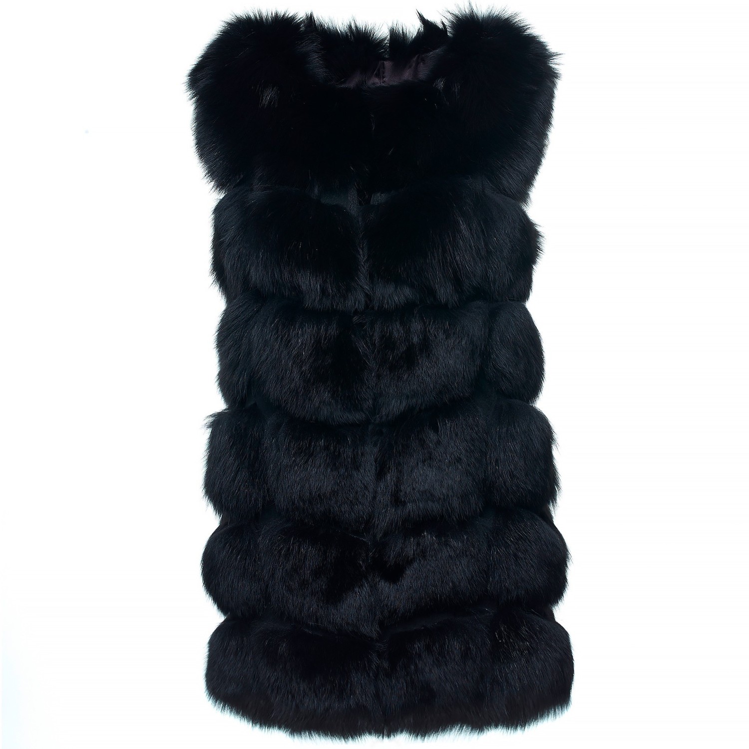 Black Fur Vest 1