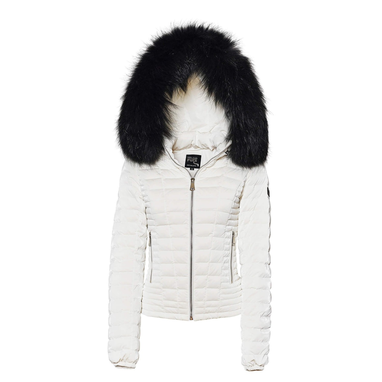 White jacket with fur “WhiteGold”,Winterjacket, Downcoat, Downjacket,  Girlsjacket, Furjacket, cosy, Real Fur, Fur Collar