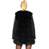 Womanjacket Real Fur Jacket black  gilet Foxjacket