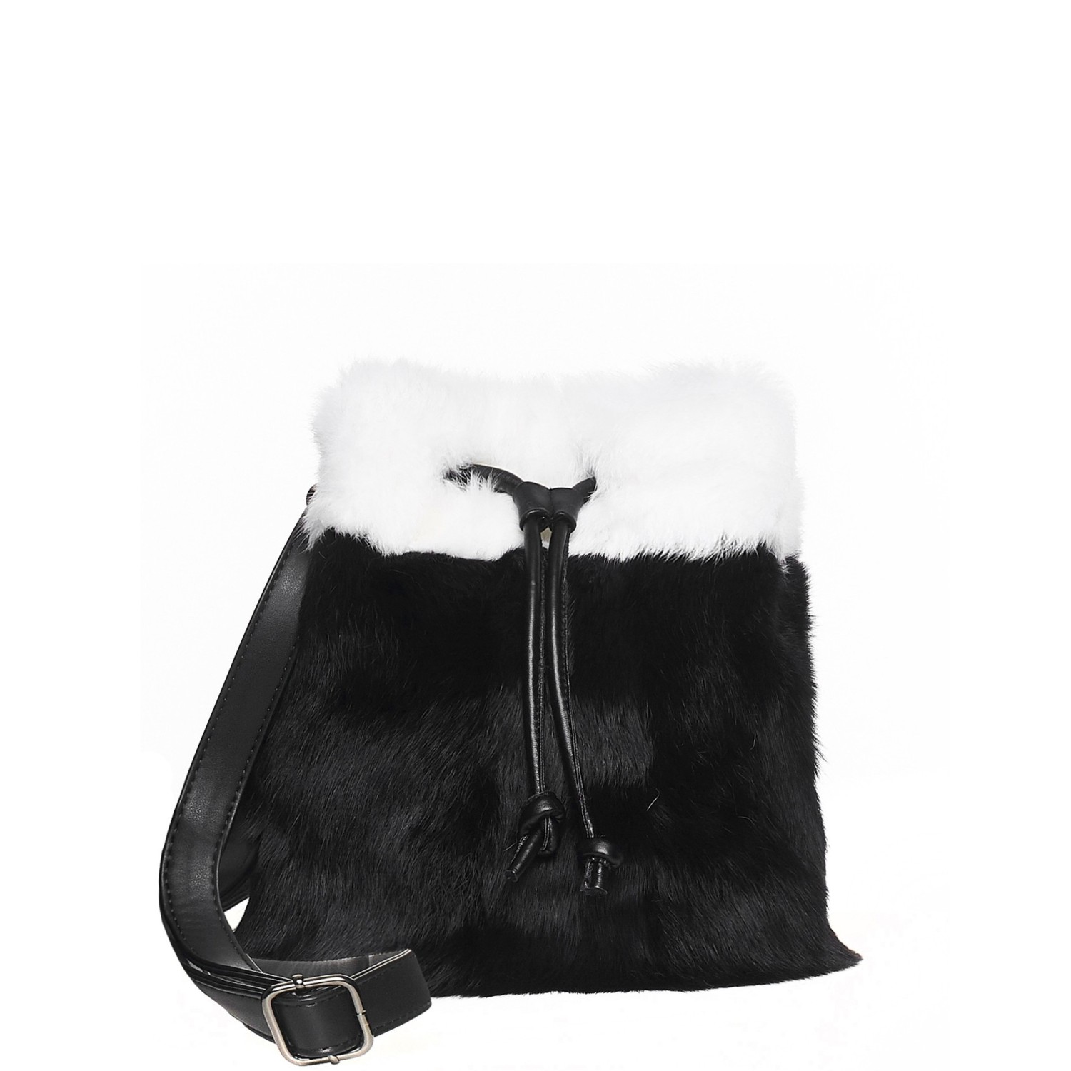 Real Fur Slipper Real Fur Bag Rabbit Fur Pom Poms Slide & Fur Bag Set