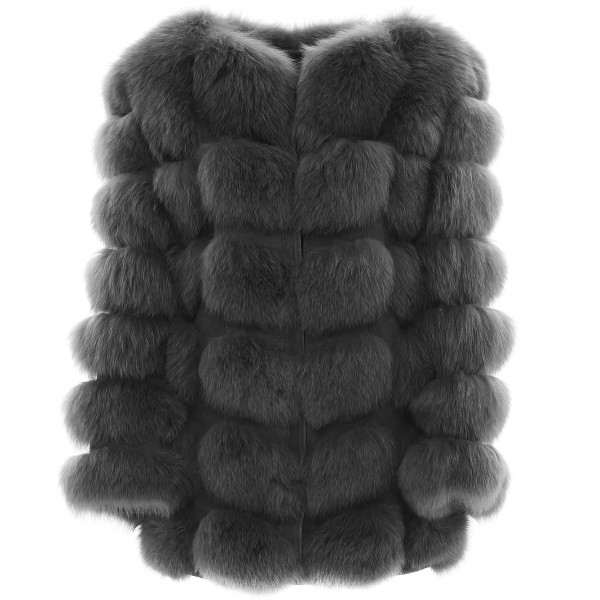 Fox Jacket Vogue in grey,  Ladiesjacket, Wintercoat, Furjacket, welovefurs